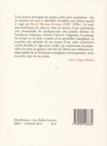 Mourao-Ferreira David – Du temps jusques au coeur