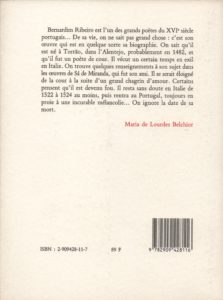 Ribeiro Bernardim – Chagrins et amours de quelques bergers